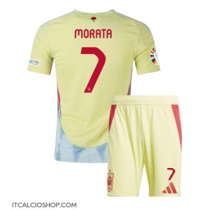 Spagna Alvaro Morata #7 Seconda Maglia Bambino Europei 2024 Manica Corta (+ Pantaloni corti)